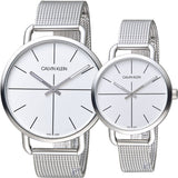 Calvin Klein Even White Dial Silver Mesh Bracelet Watch for Women - K7B23126
