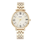 Fossil Jacqueline White Dial Gold Steel Strap Watch for Women - ES3434