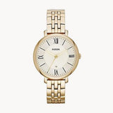 Fossil Jacqueline White Dial Gold Steel Strap Watch for Women - ES3434