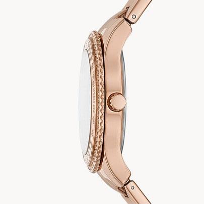 Fossil Stella Sport Multifunction Rose Gold Dial Rose Gold Steel Strap Watch for Women - ES5106