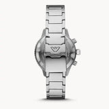 Emporio Armani Diver Chronograph Quartz Black Dial Silver Steel Strap Watch For Men - AR11360