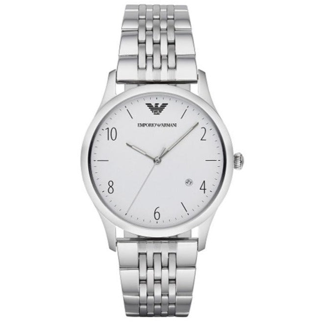 Emporio Armani Classic Silver Dial Silver Steel Strap Watch For Men - AR1867