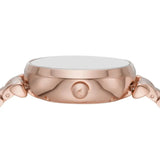 Emporio Armani Meccanico Crystals Black Dial Rose Gold Steel Strap Watch For Women - AR60043