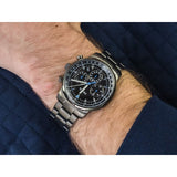 Fossil Goodwin Chrono Analog Black Dial Grey Steel Strap Watch for Men - FS5518