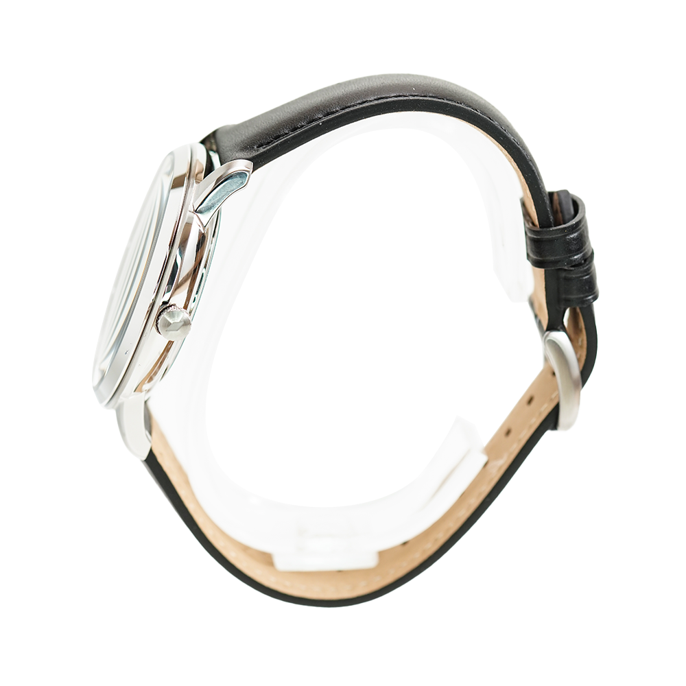 Fossil Neutra Minimalist Moonphase Black Dial Black Leather Strap Watch for Men - FS5904