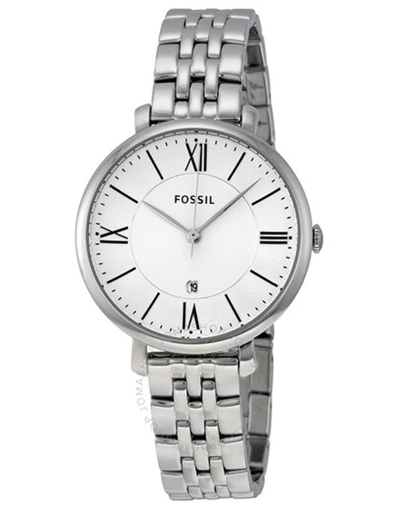 Fossil Jacqueline White Dial Silver Steel Strap Watch for Women - ES3433
