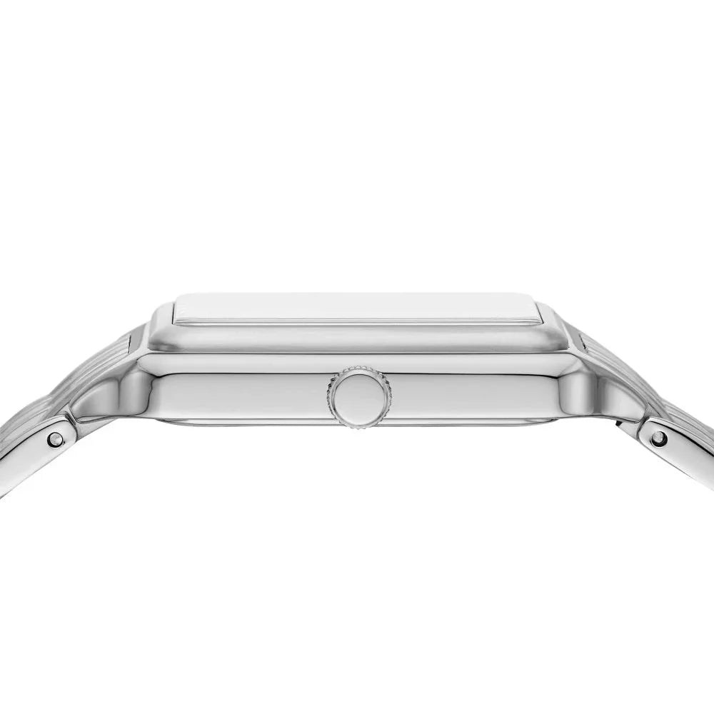 Fossil Raquel Three Hand Date Mother of Pearl Dial Silver Steel Strap Watch for Women - ES5306