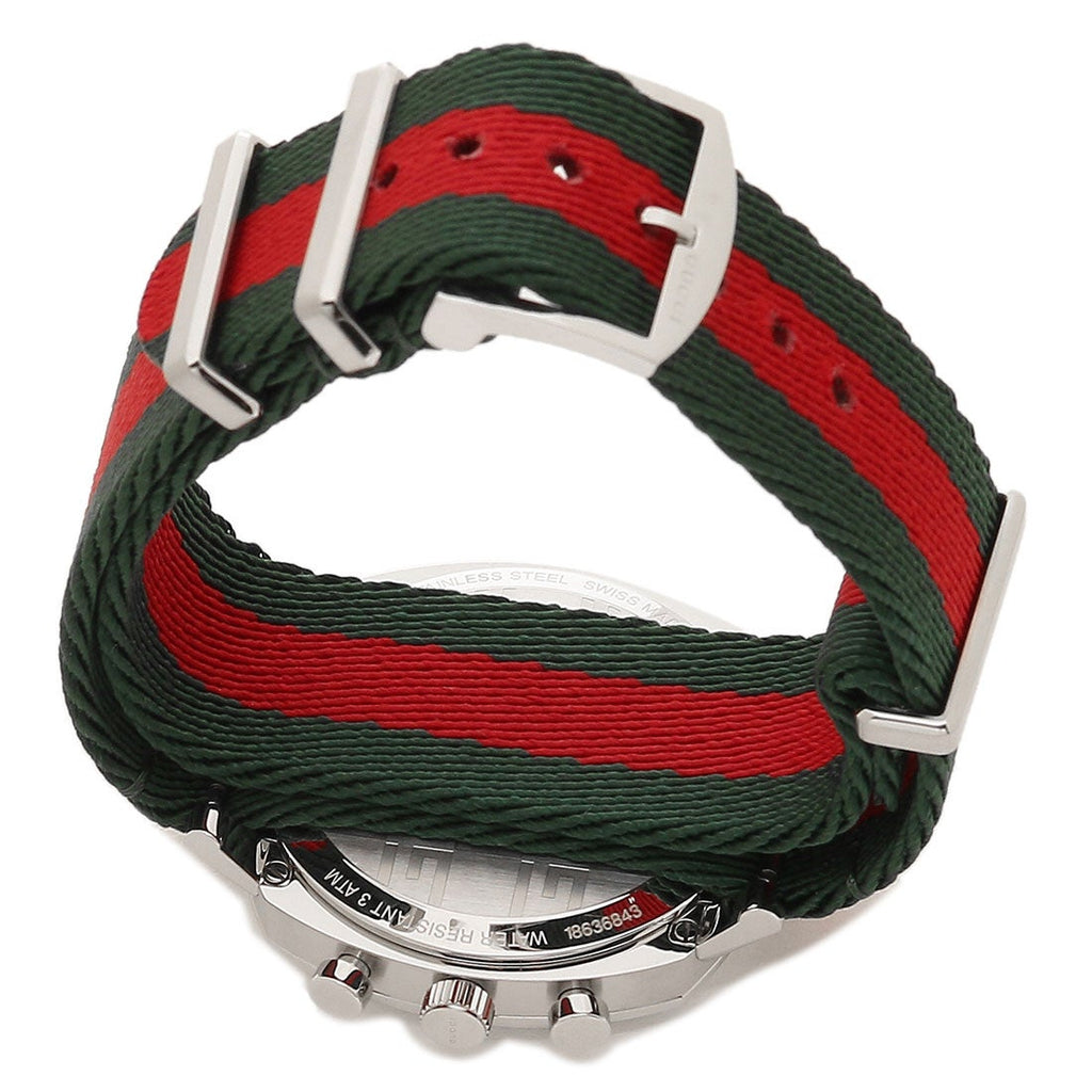 Gucci Grip Quartz Chronograph Red Dial Two Tone NATO Strap Watch for Men - YA157304