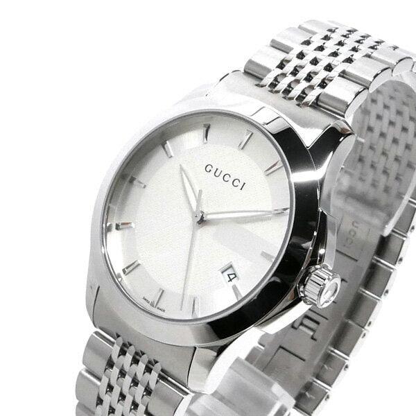 Gucci G Timeless Silver Dial Silver Steel Strap Watch For Men - YA126401