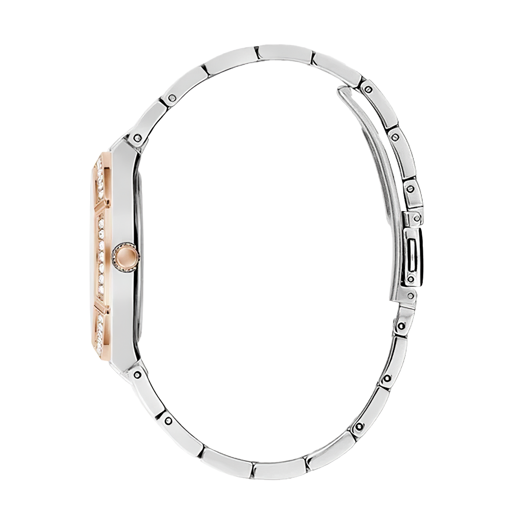 Guess Cosmo Quartz Silver Dial Two Tone Steel Strap Watch For Women - GW0033L9