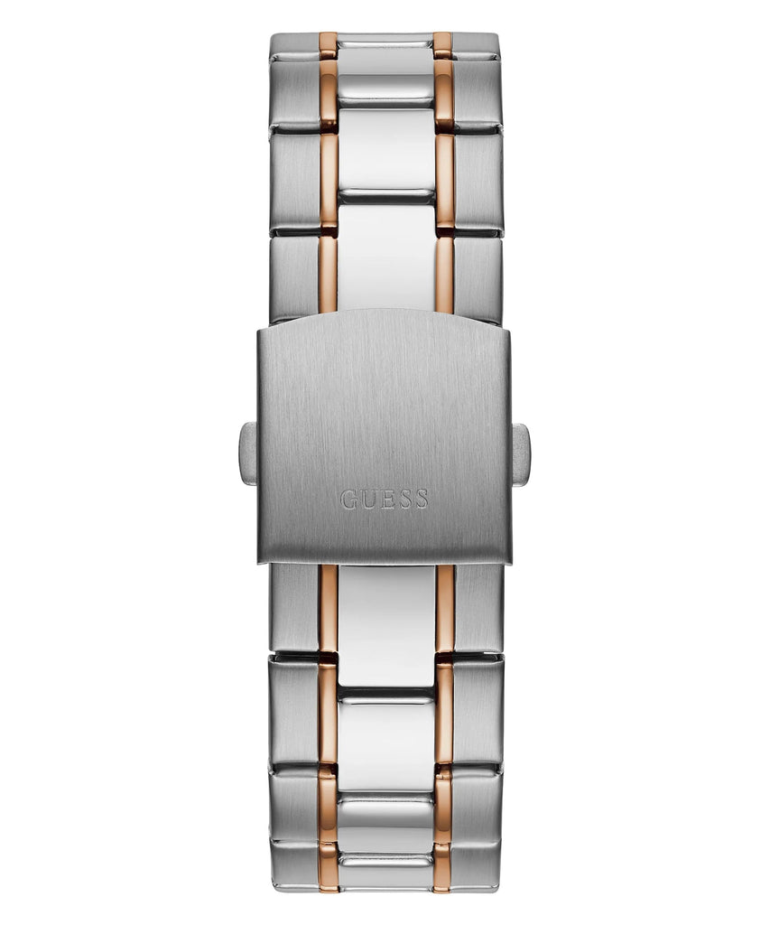 Guess Commander Chronograph Blue Dial Two Tone Steel Strap Watch for Men - GW0056G5