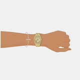 Guess Raven Diamonds Gold Dial Gold Steel Strap Watch for Women - GW0104L2