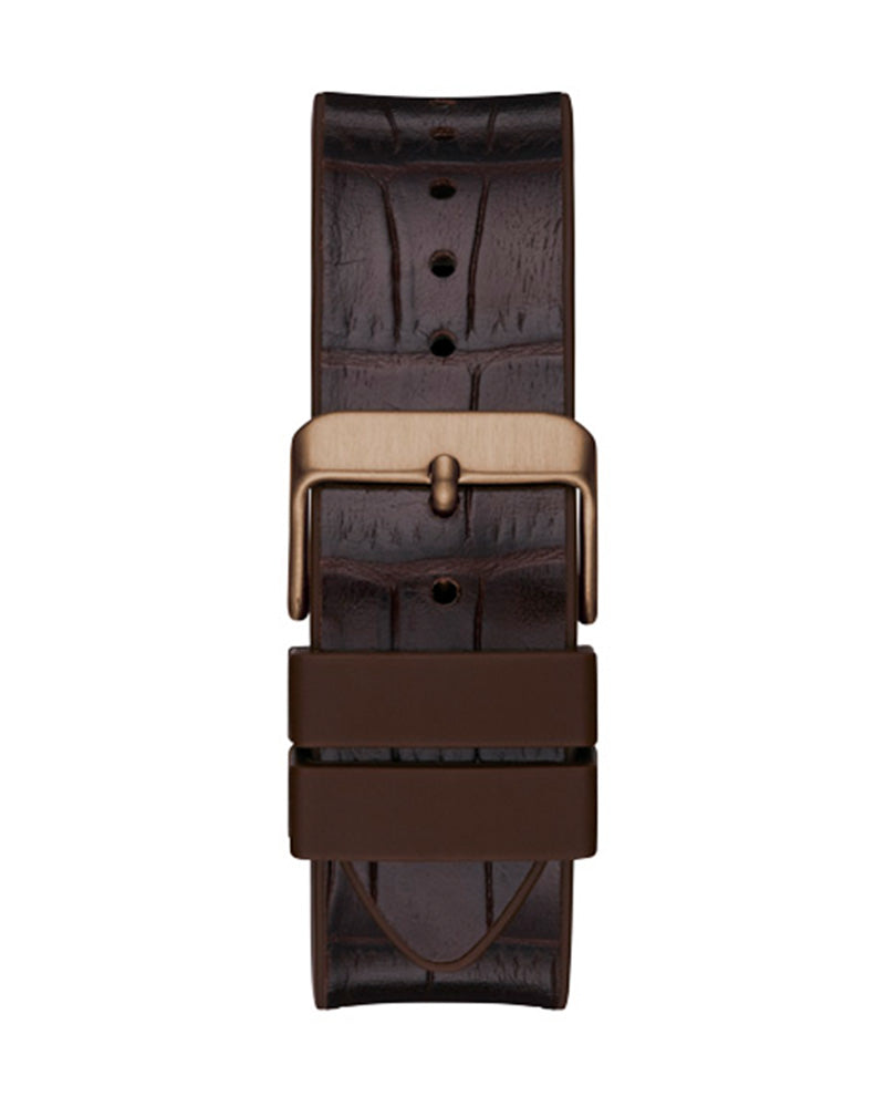 Guess Edge Chronograph Brown Dial Brown Leather Strap Watch For Men - GW0492G2