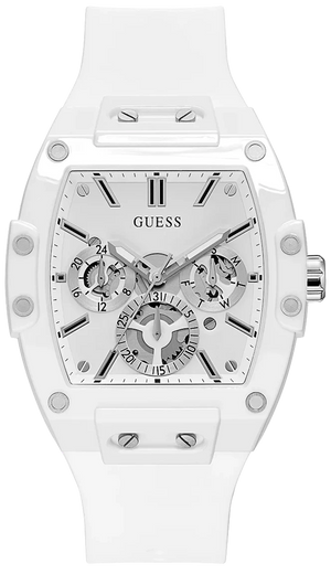 Guess Phoenix Multifunction White Dial White Rubber Strap Watch for Men - GW0203G2