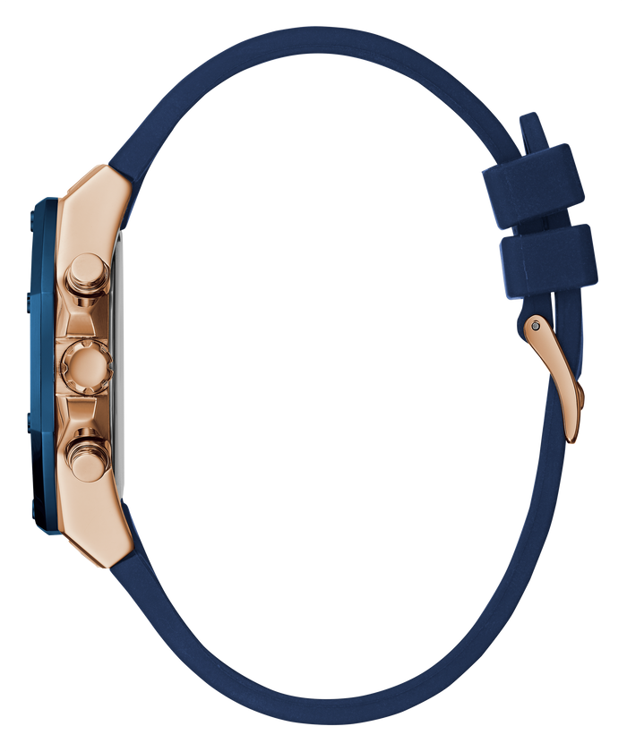 Guess Athena White Dial White Dial Blue Rubber Strap Watch For Women - GW0030L5