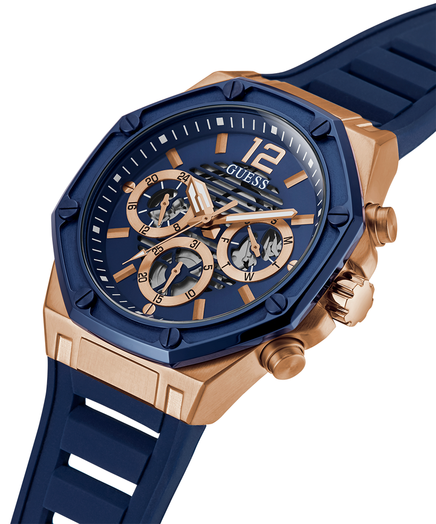 Guess Momentum Chronograph Blue Dial Blue Rubber Strap Watch for Men - GW0263G2