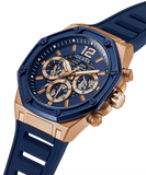 Guess Momentum Chronograph Blue Dial Blue Rubber Strap Watch for Men - GW0263G2