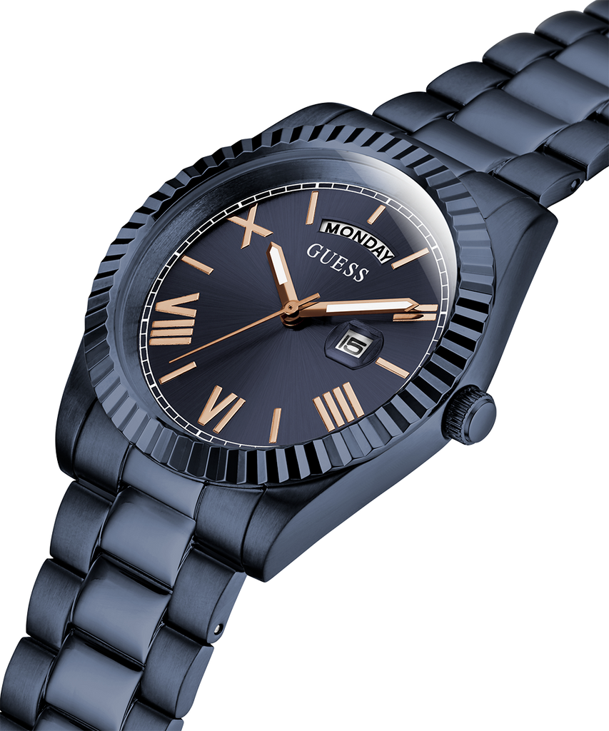 Guess Connoisseur Quartz Blue Dial Blue Steel Strap Watch For Men - GW0265G9