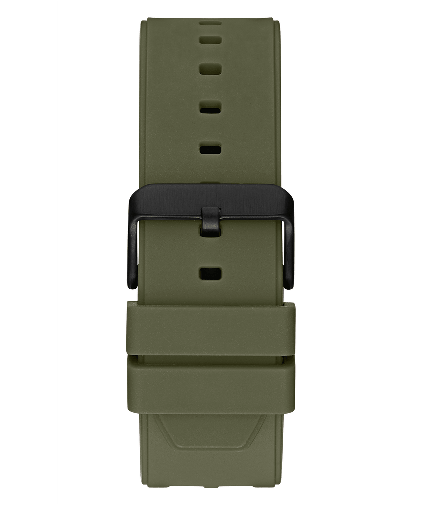 Guess Sport Chronograph Black Dial Green Silicone Strap Watch for Men - W0167G4