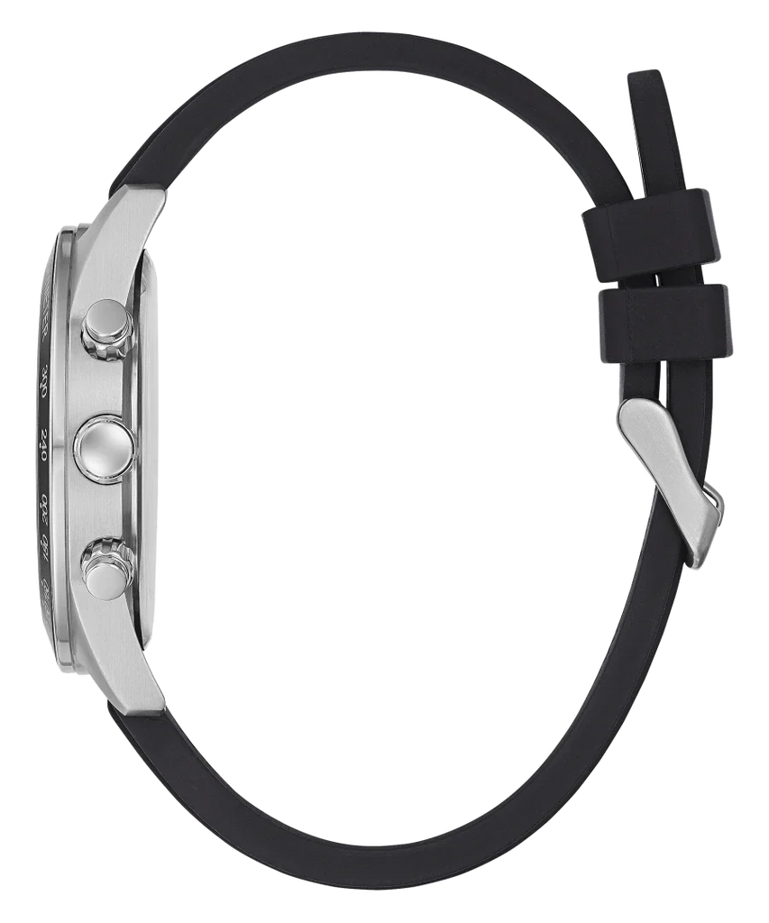 Guess Altitude Chronograph Black Dial Black Rubber Strap Watch for Men - GW0332G1
