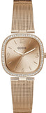 Guess Tapestry Diamonds Rose Gold Dial Rose Gold Mesh Bracelet Watch for Women - GW0354L3
