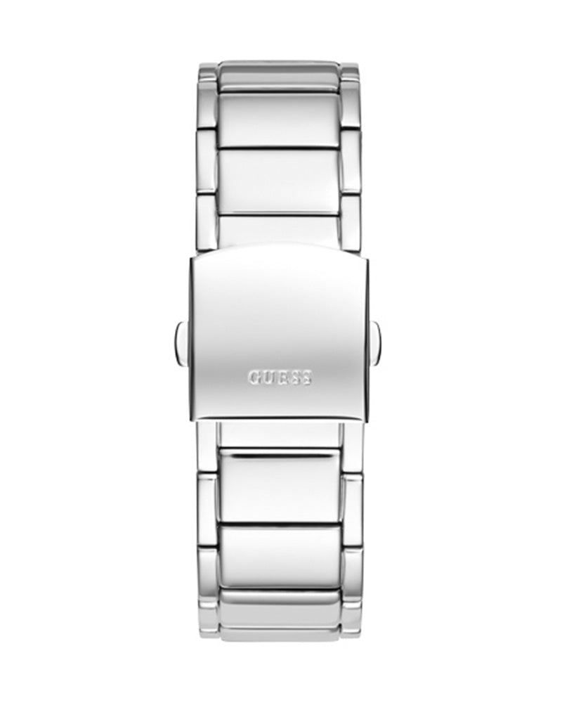 Guess Phoenix Black Dial Silver Steel Strap Watch for Men - GW0387G1