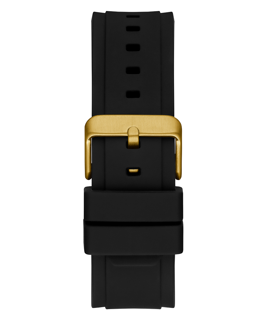 Guess Matrix Multifunction Gold Dial Black Rubber Strap Watch For Men - GW0423G2