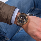 Guess Poseidon Chronograph Black Dial Black Silicone Strap Watch For Men - GW0425G1