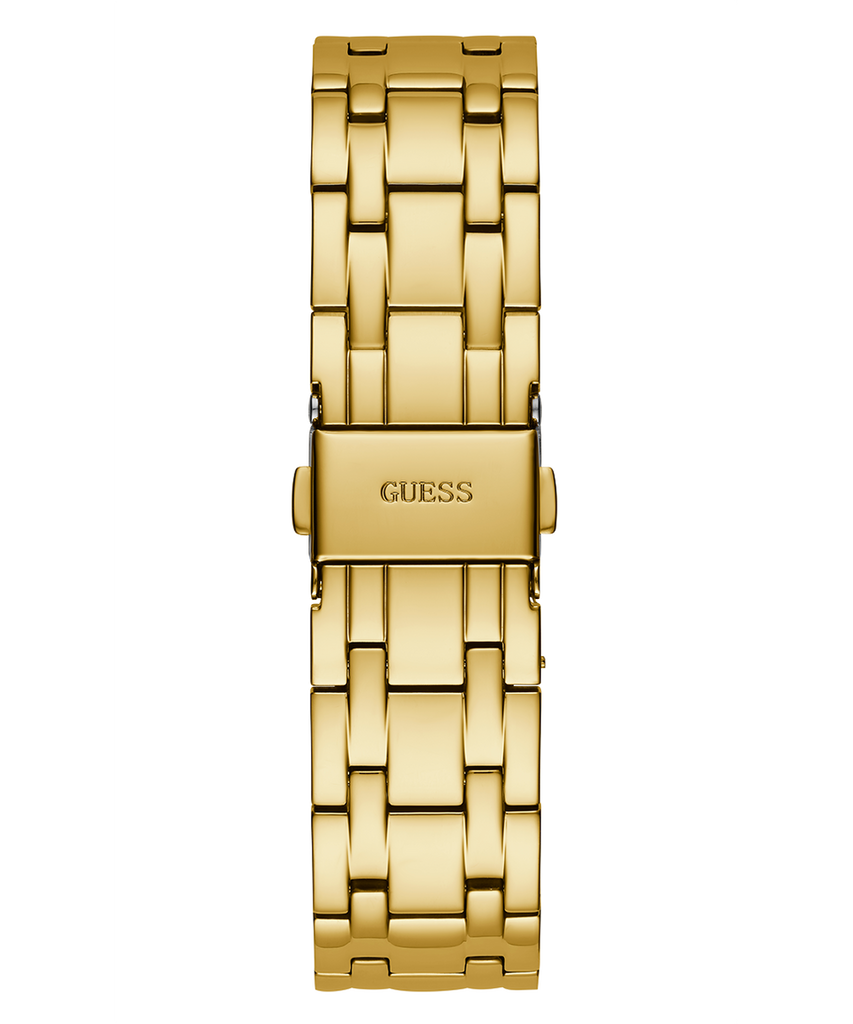 Guess Heiress Multifunction Diamonds Gold Dial Gold Steel Strap Watch for Women - GW0440L2