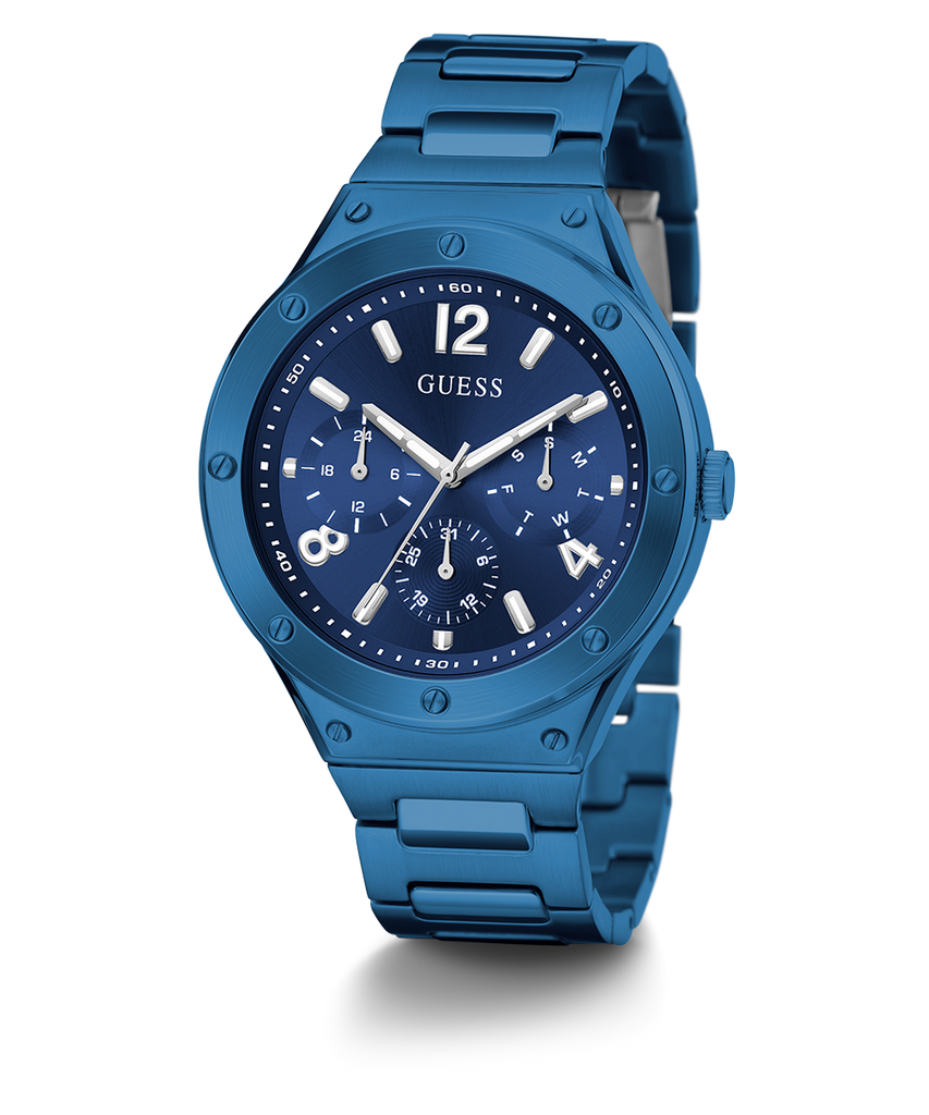 Guess Scope Multifunction Blue Dial Blue Steel Strap Watch for Men - GW0454G4