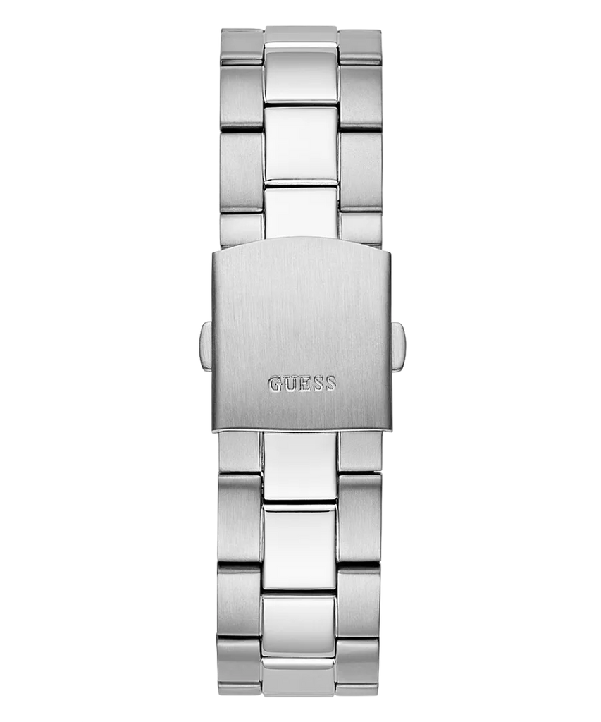 Guess Axle Multifunction Black Dial Silver Steel Strap Watch For Men - GW0488G1