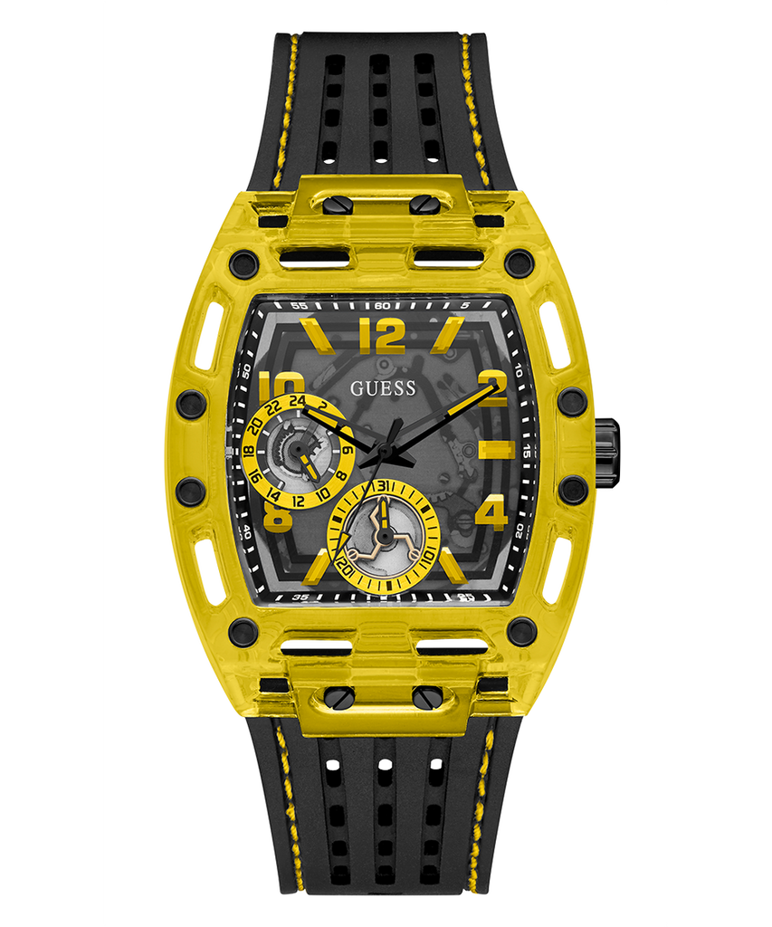 Guess Phoenix Chronograph Black Dial Black Rubber Strap Watch for Men - GW0499G2