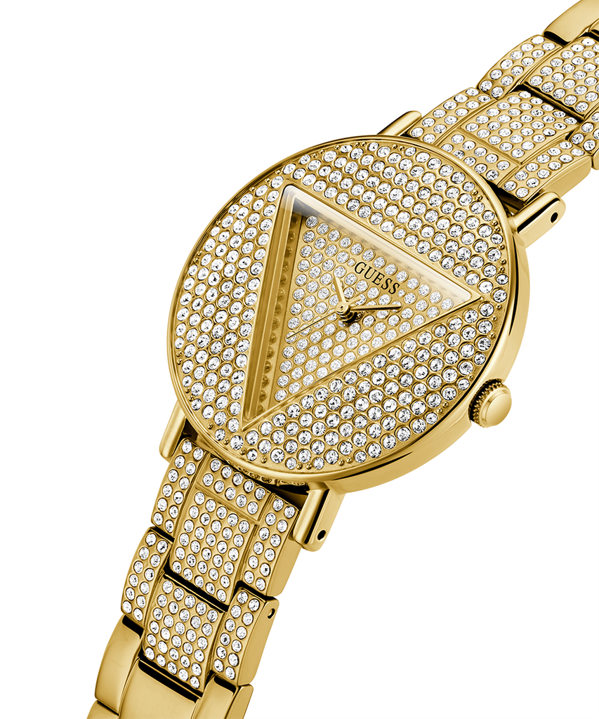 Guess Trend Diamonds Gold Dial Gold Steel Strap Watch for Women - GW0512L2