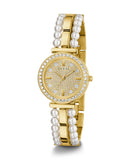 Guess Gala Diamonds Gold Dial Two Tone Steel Strap Watch for Women - GW0531L2
