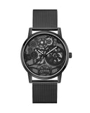 Guess Gadget Black Dial Black Mesh Bracelet Watch for Men - GW0538G3