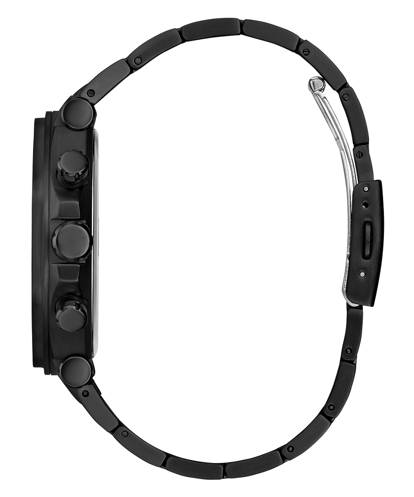 Guess Edge Chronograph Black Dial Black Steel Strap Watch For Men - GW0539G3