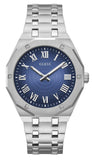 Guess Asset Quartz Blue Dial Silver Steel Strap Watch For Men - GW0575G4