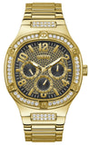 Guess Duke Glitz Crystals Gold Dial Gold Steel Strap Watch For Men - GW0576G2