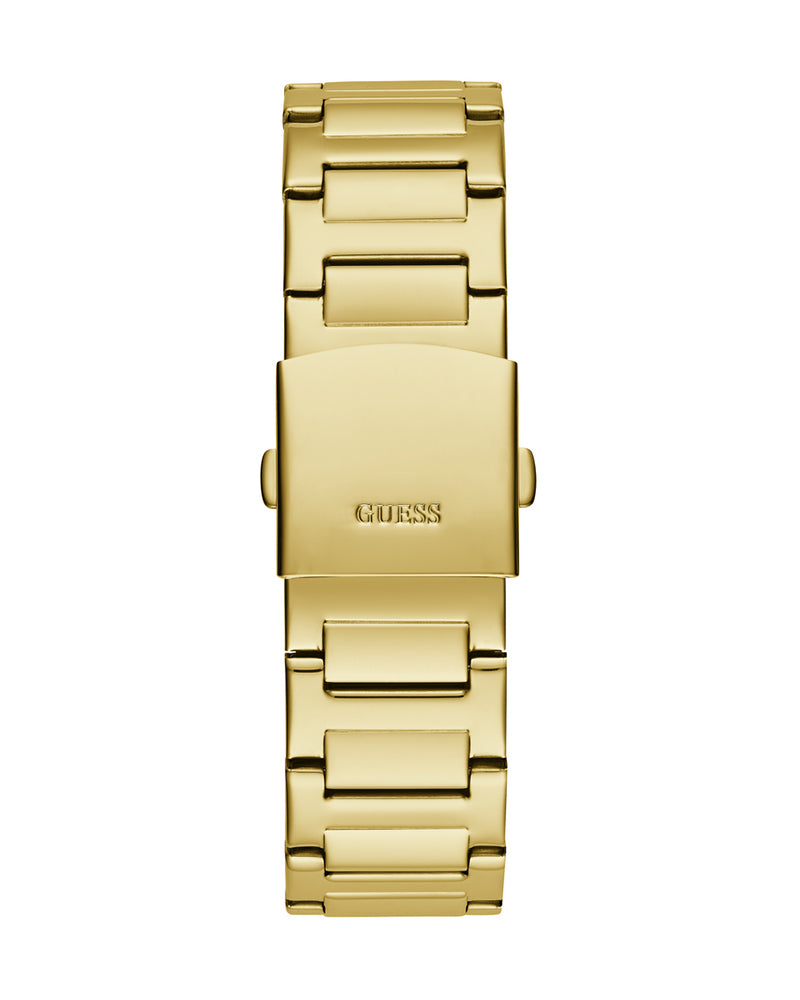 Guess Duke Glitz Crystals Gold Dial Gold Steel Strap Watch For Men - GW0576G2