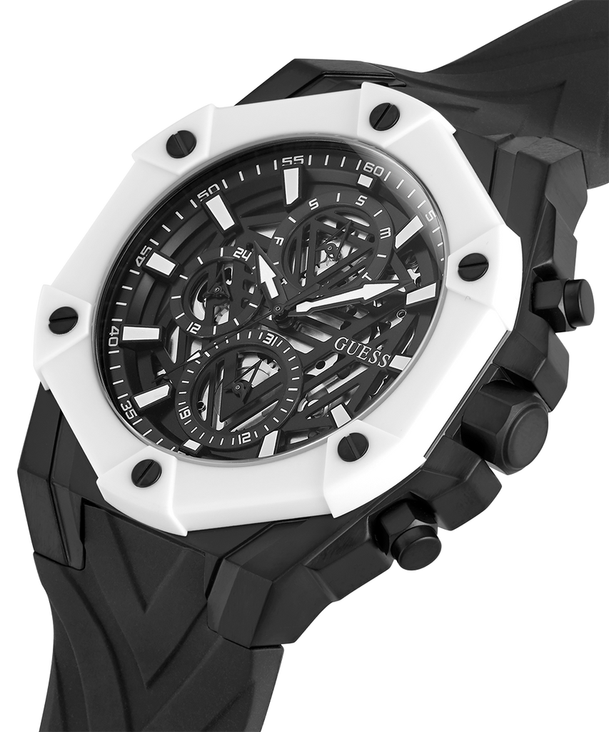 Guess Formula Chronograph Black Dial Black Silicone Strap Watch For Men - GW0579G1