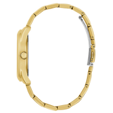 Guess Cubed Analog Gold Dial Gold Steel Strap Watch For Women - GW0606L2