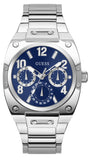 Guess Prodigy Chronograph Blue Dial Silver Steel Strap Watch For Men - GW0624G1