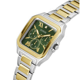 Guess Dress Chronograph Multifunction Green Dial Two Tone Steel Strap Watch For Men - GW0631G1