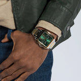 Guess Dress Chronograph Multifunction Green Dial Two Tone Steel Strap Watch For Men - GW0631G1