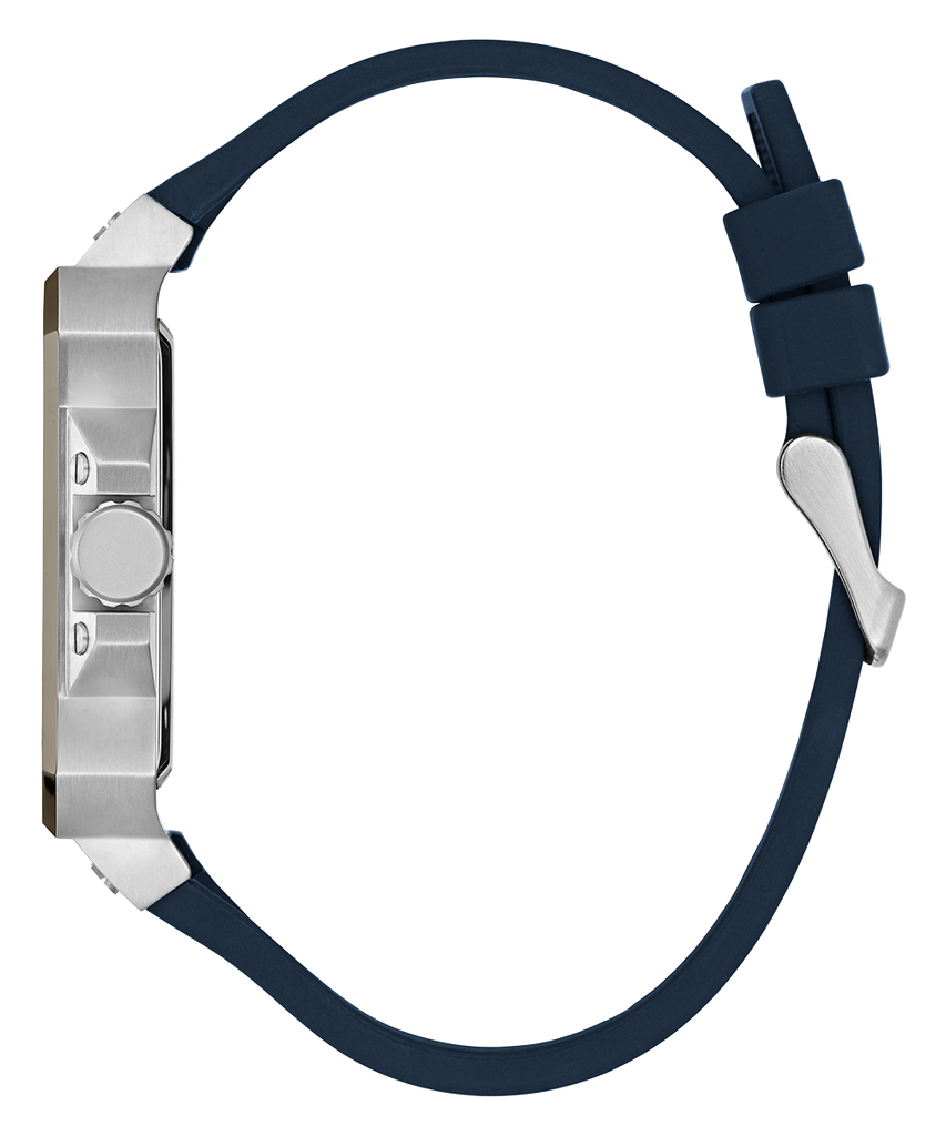 Guess Leo Chronograph Navy Blue Dial Blue Silicone Strap Watch For Men - GW0637G1