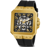 Guess Leo Multifunction Black Dial Black Silicone Strap Watch For Men - GW0637G2