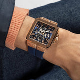 Guess Leo Chronograph Blue Dial Blue Silicone Strap Watch For Men - GW0637G3