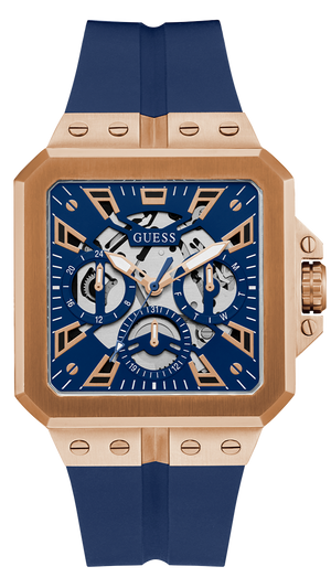 Guess Leo Chronograph Blue Dial Blue Silicone Strap Watch For Men - GW0637G3