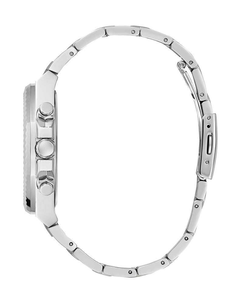 Guess Equity Analog Black Dial Silver Steel Strap Watch For Men - GW0703G1