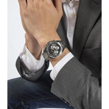 Guess Equity Analog Black Dial Silver Steel Strap Watch For Men - GW0703G1